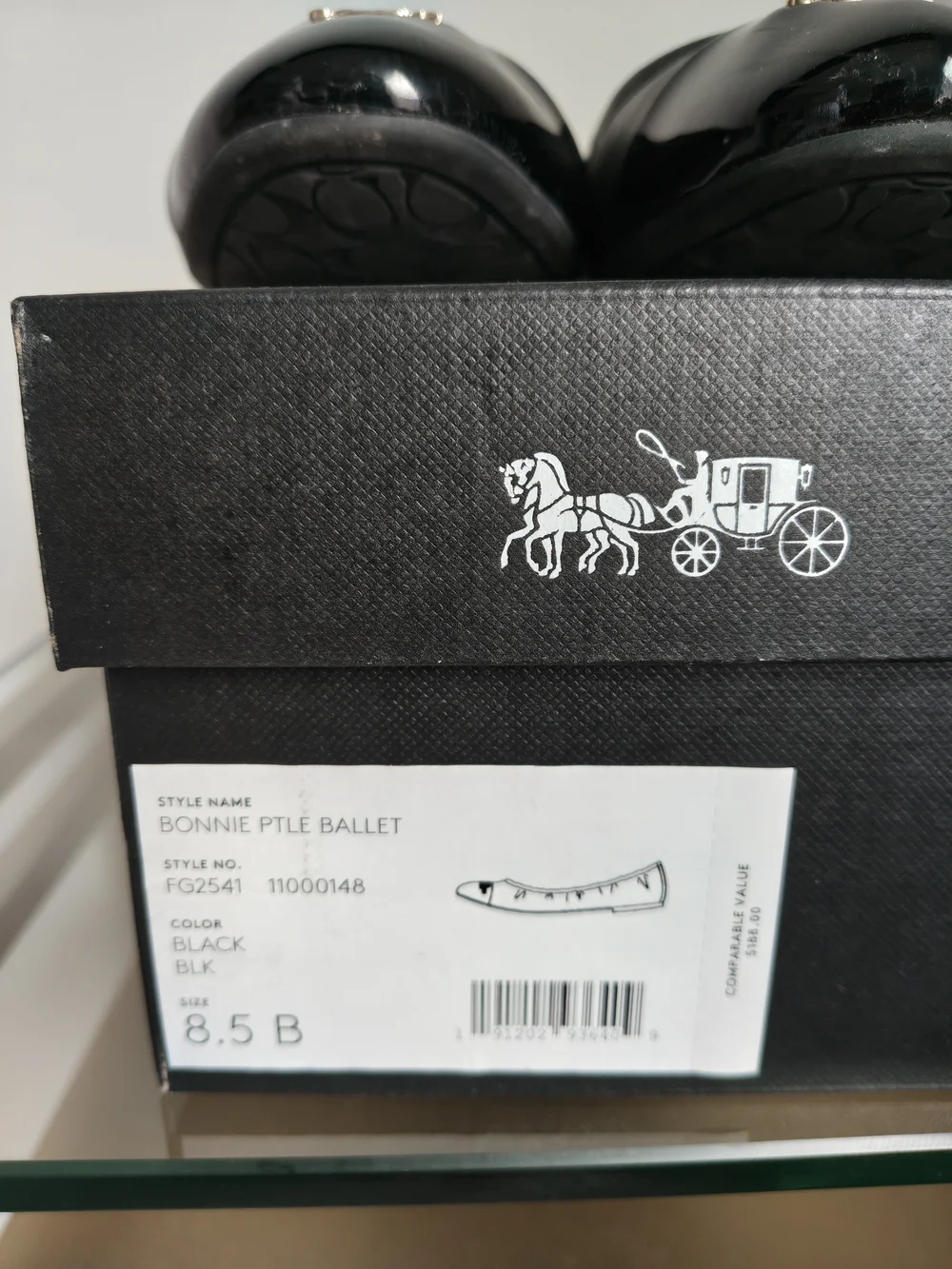 Coach Bonnie Patent Leather Ballet Flat Shoes - Black